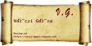 Váczi Géza névjegykártya