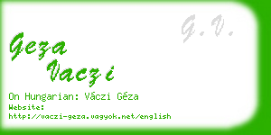 geza vaczi business card